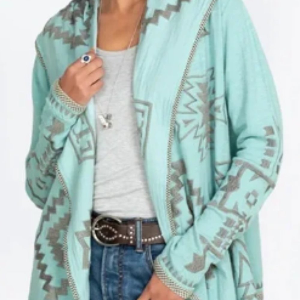 New Size L Johnny Was Biya Eleu Short Embroidered Cotton Hoodie Jacket